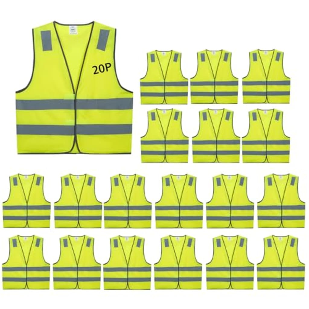 Professional Construction High-Visibility Safety Vest - Neon Yellow