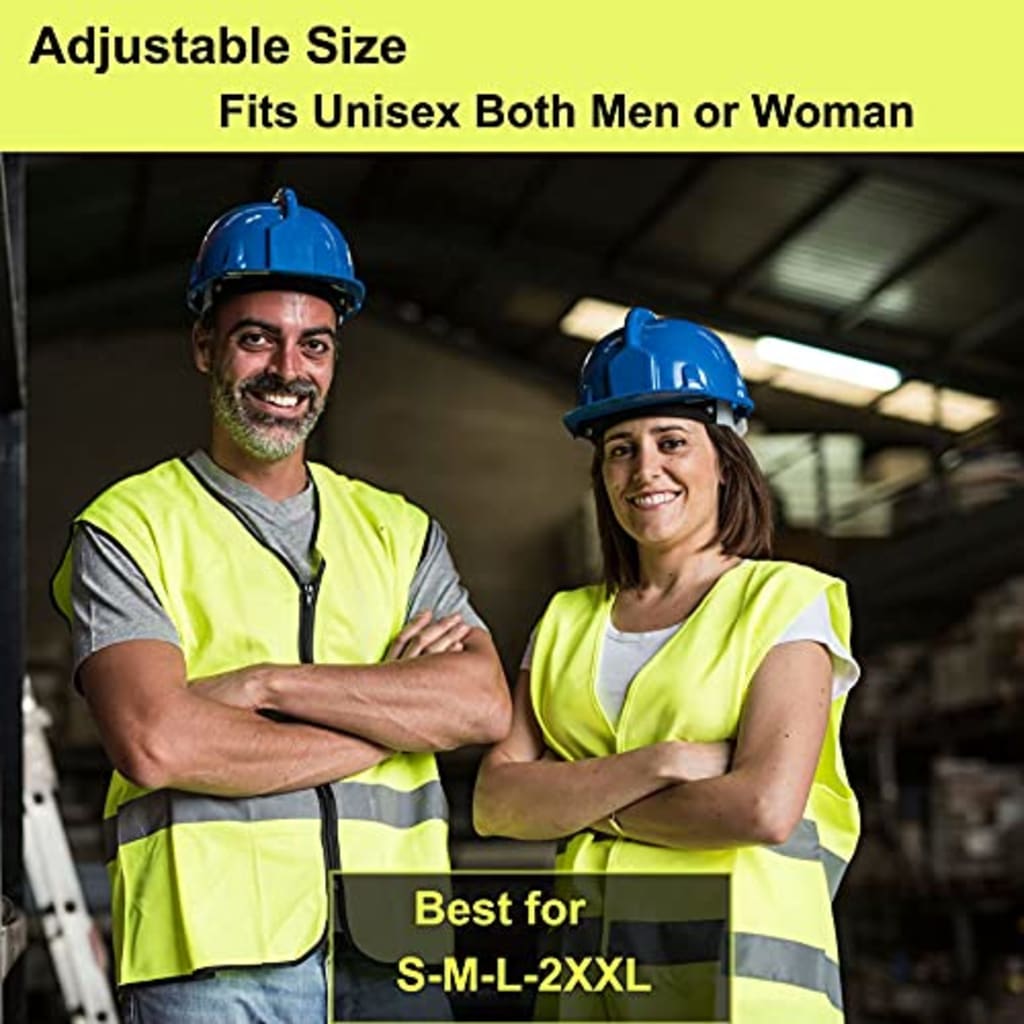 Professional Construction High-Visibility Safety Vest - Neon Yellow
