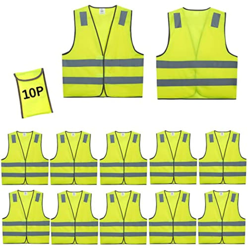 Professional Construction High-Visibility Safety Vest - Neon Yellow